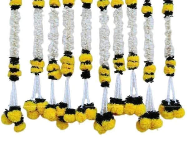 Artificial Jasmine & Marigold Gajra Strings – 12 Pack (2 Ft Each - Image 2